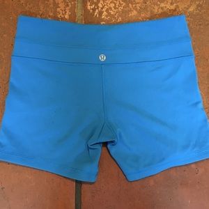 Lululemon blue spandex shorts.